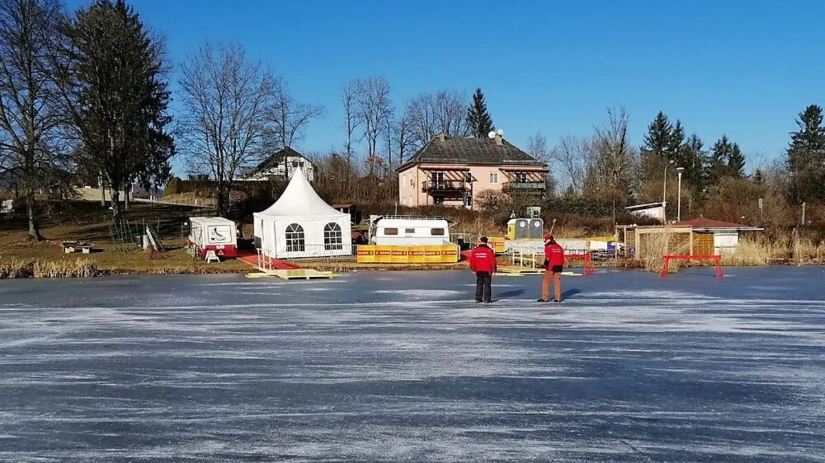 Hörzendorfer See zum Eislaufen freigegeben 
