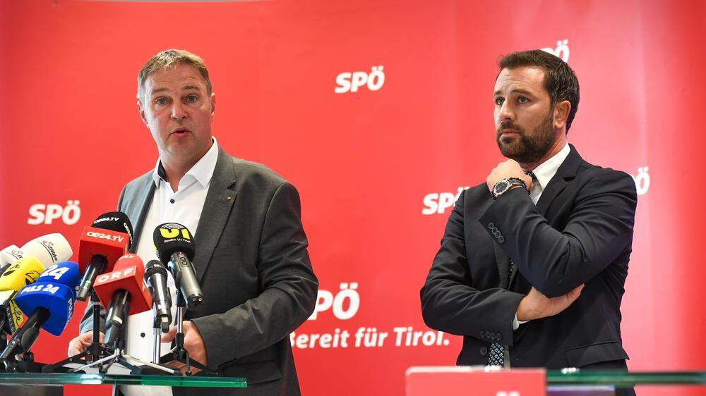 Tirols SPÖ-Chef Georg Dornauer (r.) empfiehlt Bundesparteichef Andreas Babler eine Kurskorrektur