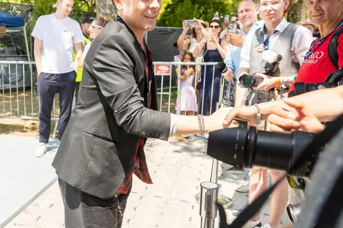 Michael Patrick Kelly begrüßte jeden Fotografen persönlich 