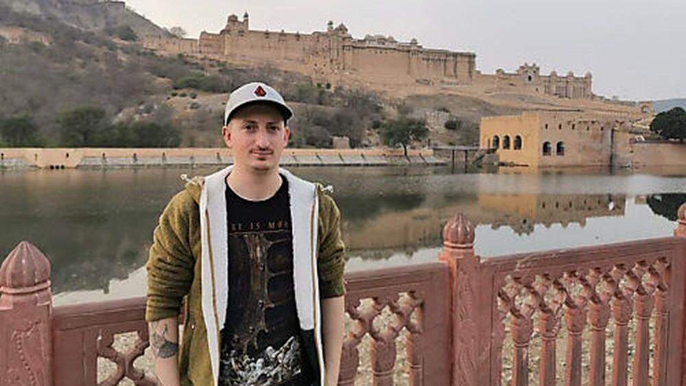 Daniel Kuttnig beim Amber Fort in Jaipur/Indien