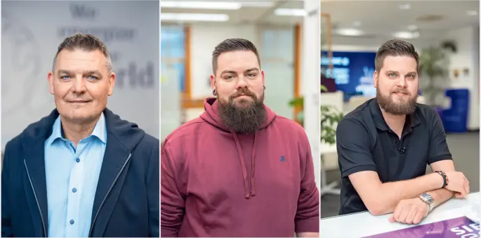 Ausbildungsleiter Johann Schwaiger mit seinen Söhnen Florian und Daniel