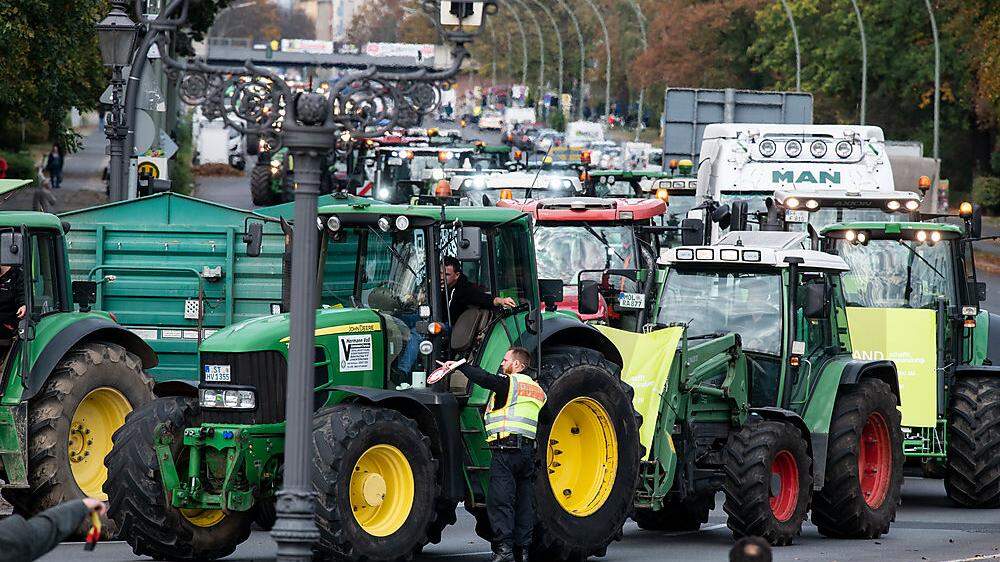 Bauern protestierten unter anderem in Berlin 