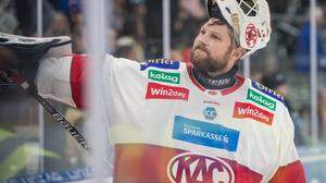 KAC-Goalie Christian Engstrand ist einer von wenigen ICE-Liga-Spielern, die bereits eine Halskrause tragen
