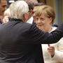Der scheidende Kommissionschef Jean-Claude Juncker mit Deutschlands Kanzlerin Angela Merkel
