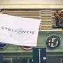 August 16, 2024: Turin, Italy - January 18, 2021 The Stellantis logo and new flags are installed at Mirafiori. Stellantis was created from the merger of the Fiat Chrysler Automobiles and PSA industrial groups. - ZUMAla2_ 20240816_zaa_la2_004 Copyright: xLaxNacionx