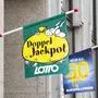 Doppeljackpot, Lotto Fahne, Österreich *** Double jackpot, Lotto Flag, Austria 1065531491