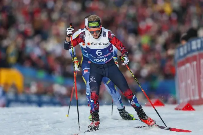 TRONDHEIM,NORWAY,08.MAR.25 - NORDIC SKIING, CROSS COUNTRY SKIING - FIS Nordic World Ski Championships, 50km, mass start, men. Image shows Mika Vermeulen (AUT).
Photo: GEPA pictures/ Harald Steiner