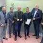 Vertreter von GreenPower, Regionalmanagement, Holzwelt und Stadtgemeinde Murau bei der Projektpräsentation. Von links: Erich Fritz, Günter Leitner, Bruno Aschenbrenner, Thomas Maier, Thomas Kalcher und Ernst Autischer