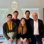 CheckMate-Team: Francesco Zuccato, Benedetta Strizzolo (auf der Leinwand), Konstantin Schekotihin, Veronika Semmelrock, Patrick Rodler und Gerhard Friedrich (v.l.n.r.)