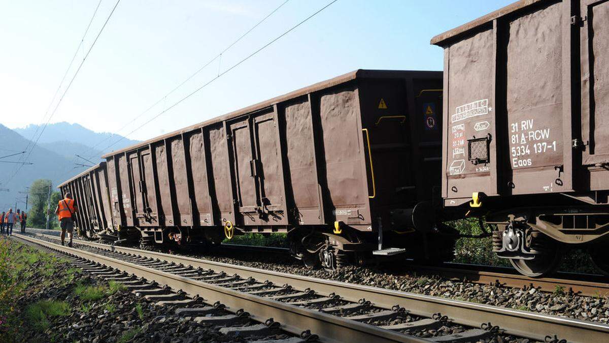 Vier Waggons waren bei Peggau entgleists