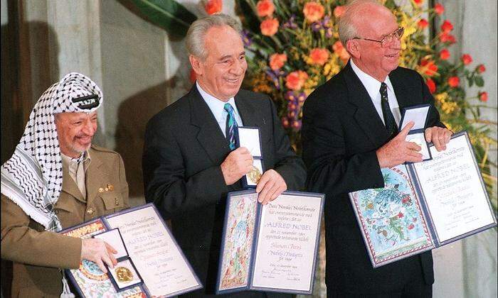 Vergabe des Friedensnobelpreises an Arafat, Peres, Rabin 