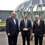 Landeshauptmann Hermann Schützenhöfer mit Ministerpräsident Michael Kretschmer und AVL-Chef Helmut List (v.l.)