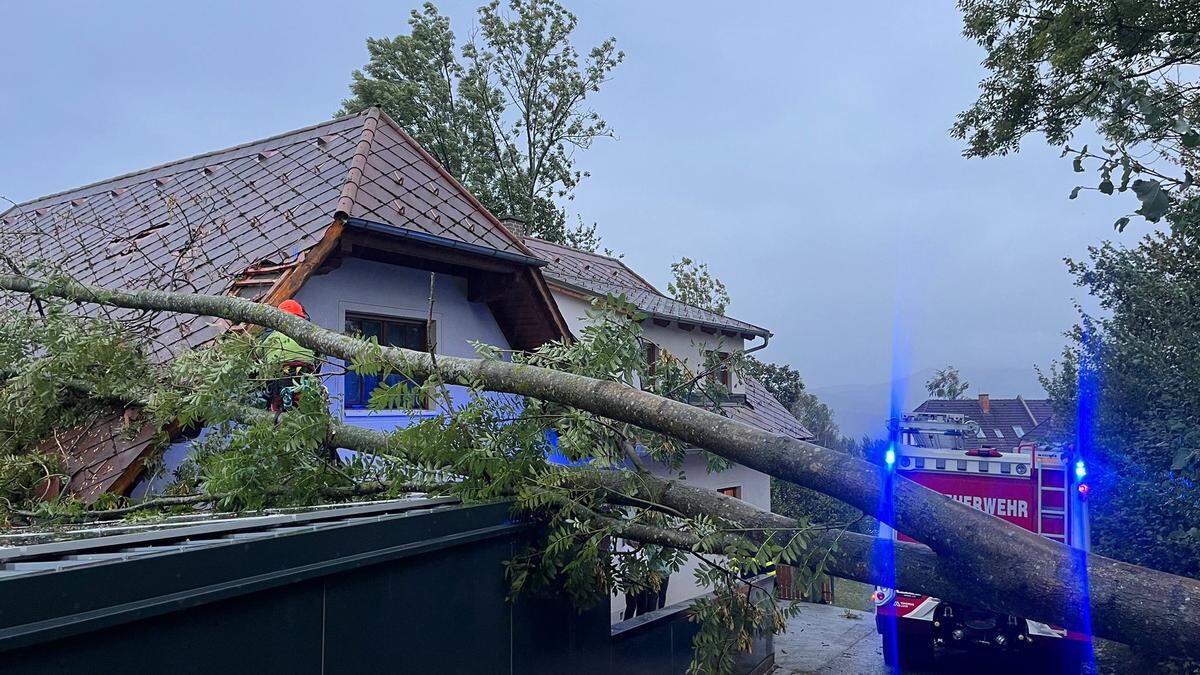 Die Windböen im Bezirk sind heftig