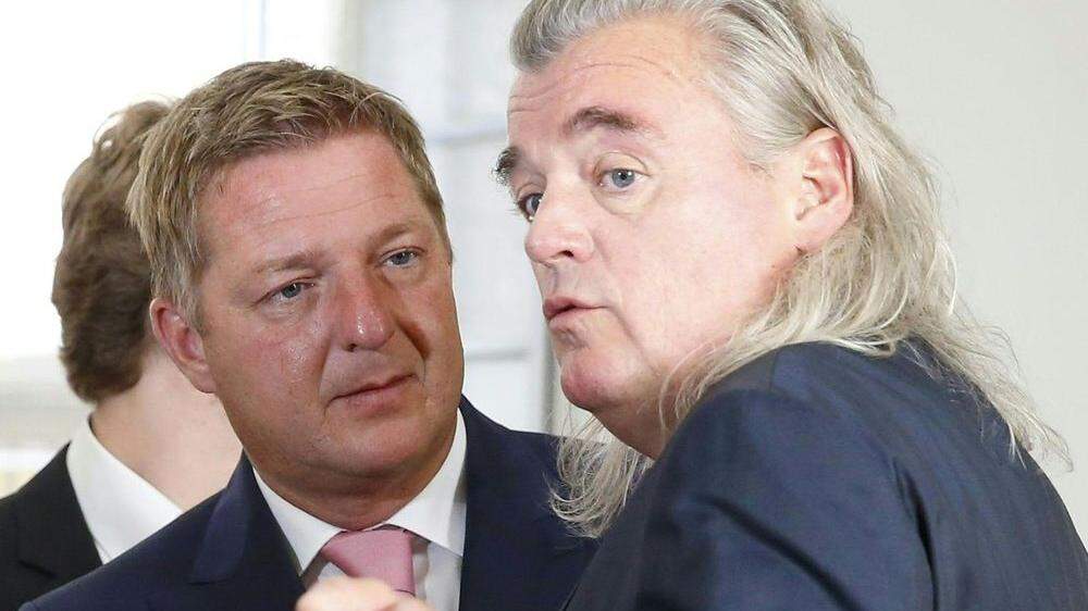 Der Anwalt von Günther Albel, Der Villacher SPÖ-Bürgermeister Günther Albel soll 36.000 Euro zahlen. Meinhard Novak (rechts), sieht keinen Grund dafür, die Forderung anzuerkennen.