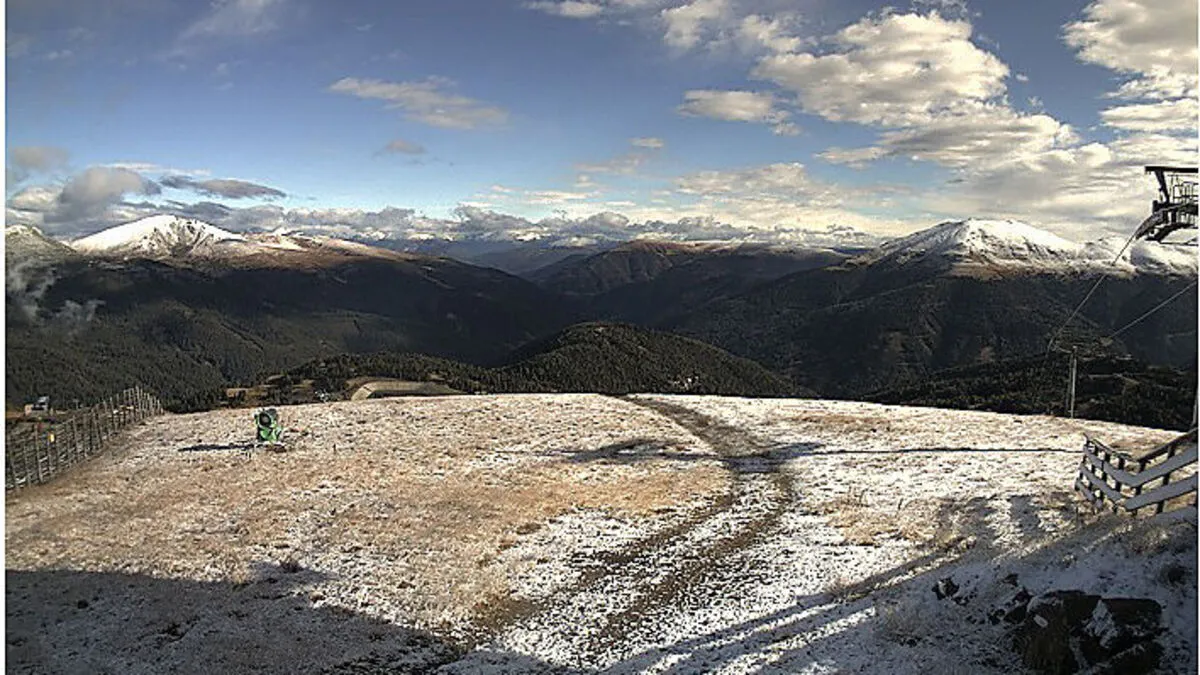 Nur wenig Schnee, aber Schnee: Kornockbahn auf der Turrach