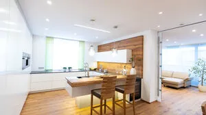 Umgebaut und dazugebaut: In der Privatwohnung über dem Planungsbüro der Tischlerei Steiner 