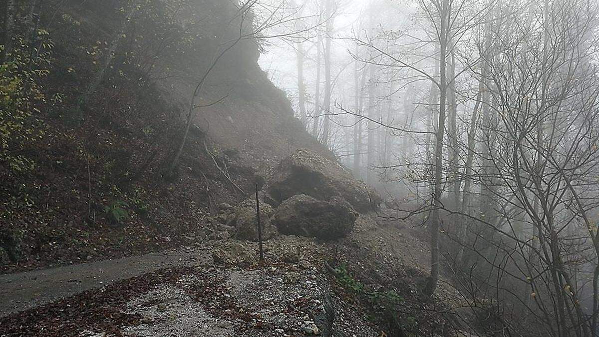 Hangrutschung im Loibltal