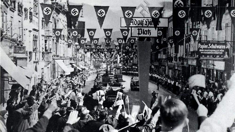 Beim Anschluss wurde in Villach am damaligen „Adolf Hitler-Platz“ gefeiert 