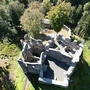 Die Burg Aichelberg von oben