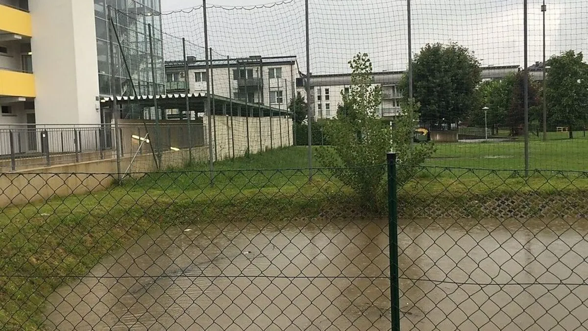 In Straßengel waren die Rückhaltebecken gefüllt