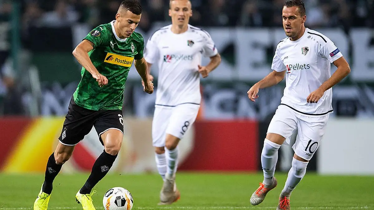 Michael Liendl (rechts) im Europa-League-Duell mit Borussia Mönchengladbach