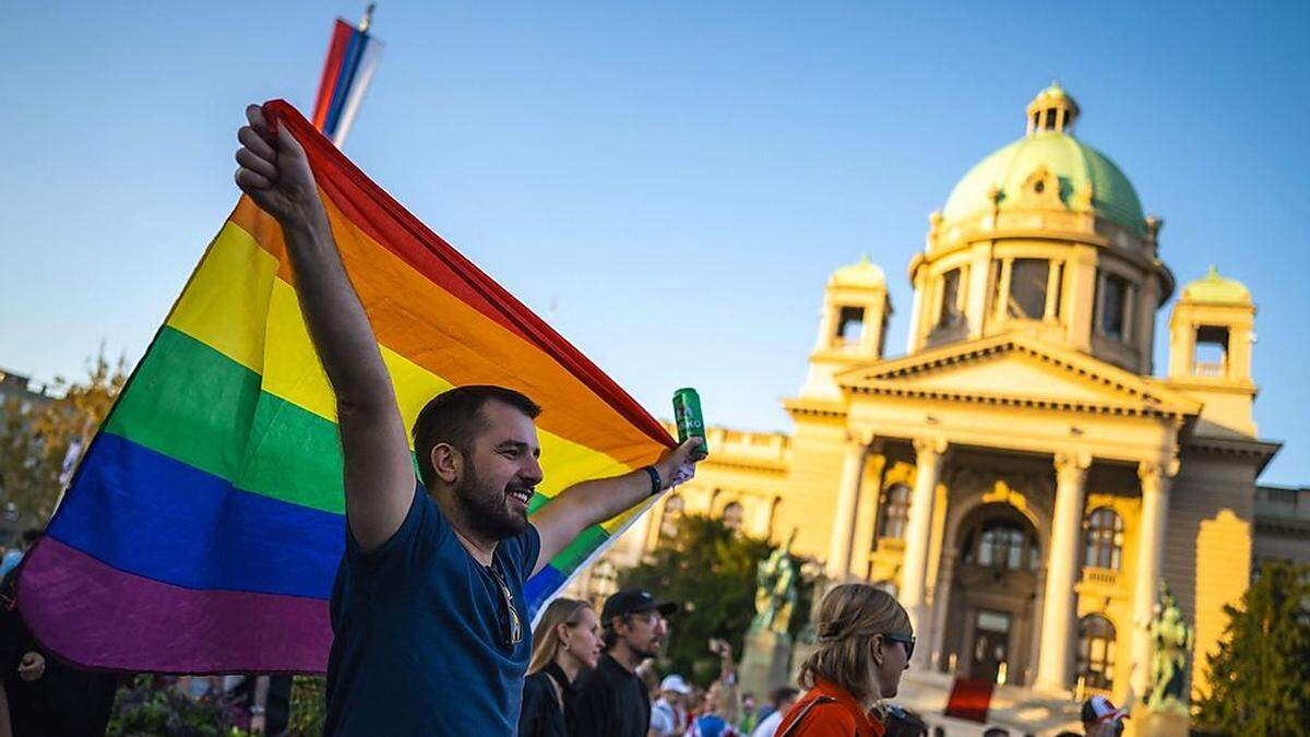 Pride-Teilnehmer in Belgrad