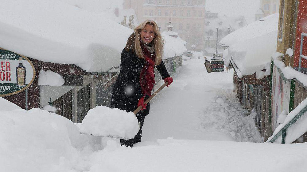 Bei 70 Zentimeter Schnee gibt es in Mariazell einiges zu schaufeln