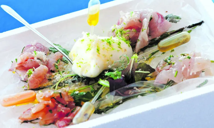 Carpaccio di pesce marinato