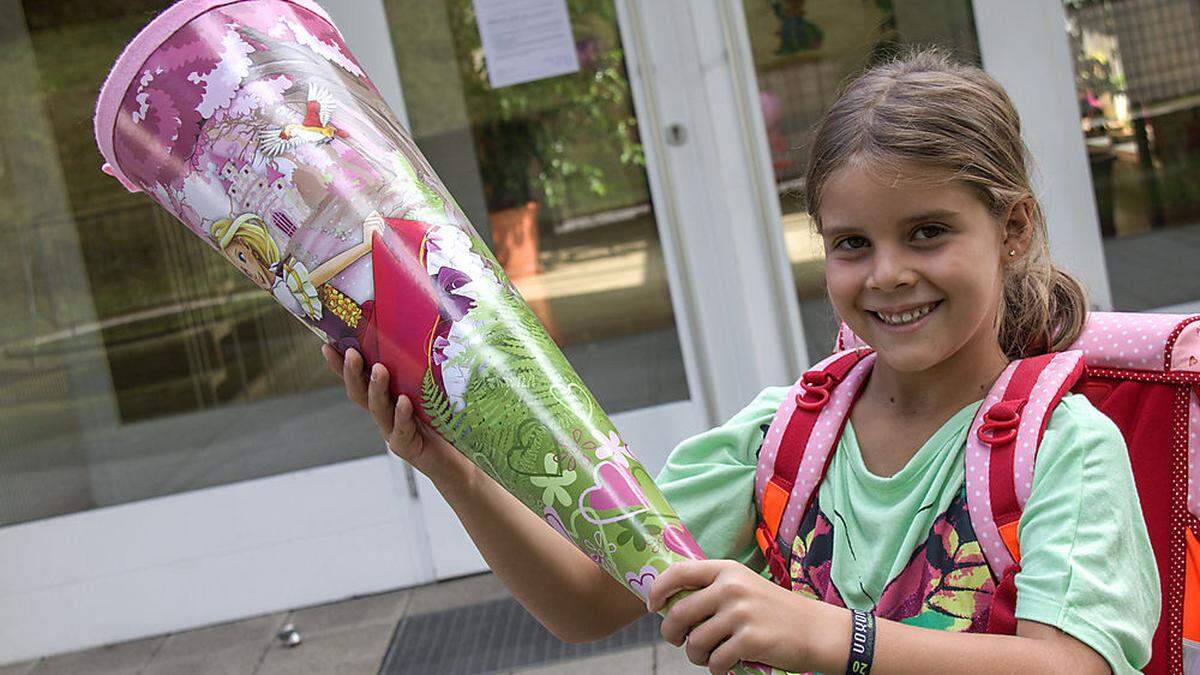 Elena Marzano besucht neben drei weiteren Kindern die erste Klasse der Volksschule Heiligengrab in Bleiburg/Pliberk