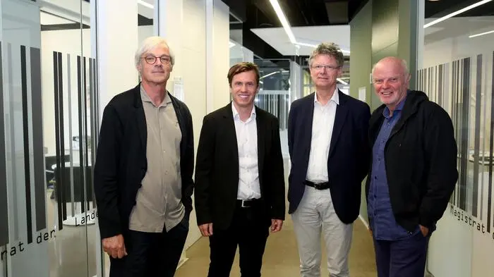 v.l.: Georg Wald (Stadtplanung Klagenfurt), VzBgm. Ronald Rabitsch (SPÖ), Beirat: Peter Lorenz, Peter Riepl