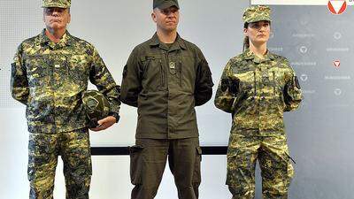 So (im Bild links und rechts) werden die neuen Tarn-Uniformen des Bundesheers aussehen