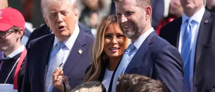 US-Präsident Donald Trump mit Gattin Melania Trump und Sohn Eric Trump