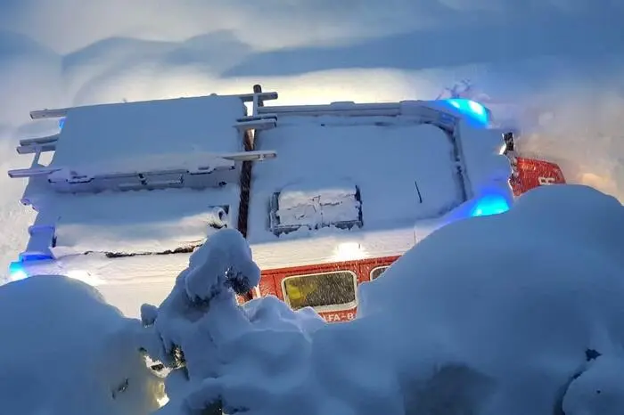 Die Feuerwehr Heiligenblut im Einsatz.