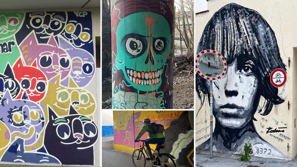 Wand-elbare Stadt: Street Art beim Stuwo-Heim, unter der Bertha-von-Suttner-Brücke und in der Reichengasse in Graz