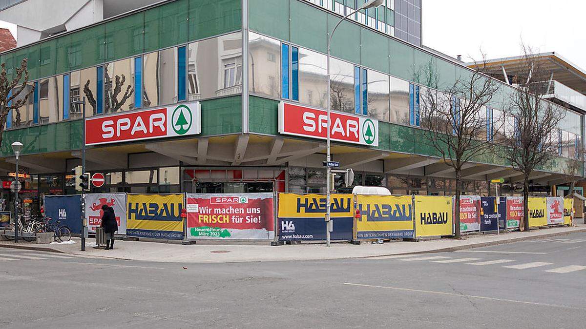 Modernisierung einer Spar-Filiale in Klagenfurt (Bahnhofstraße)