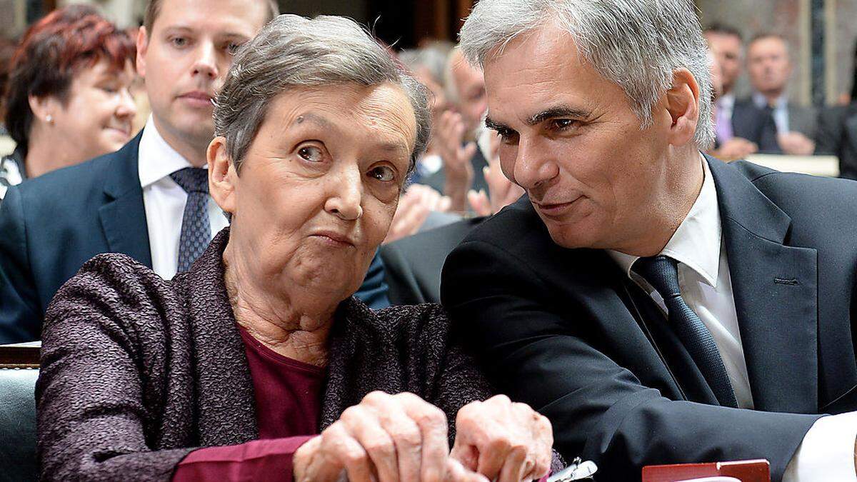 Nöstlinger mit Kanzler Faymann 