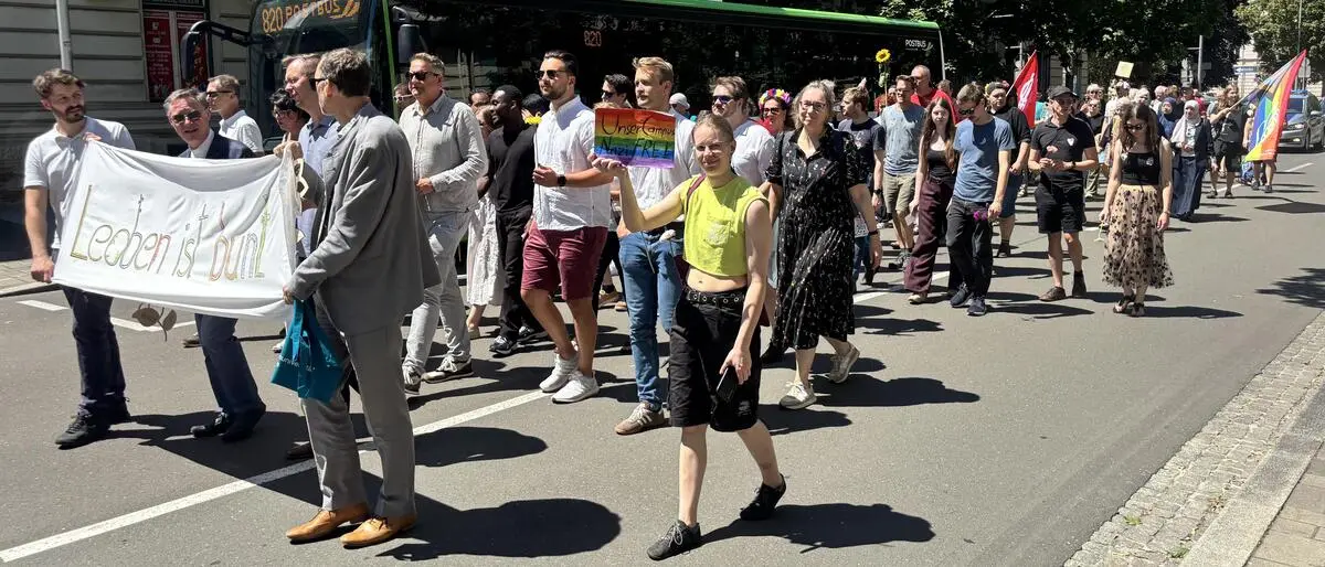 Die Demonstranten wollten ein Zeichen gegen Rechtsextremismus setzen