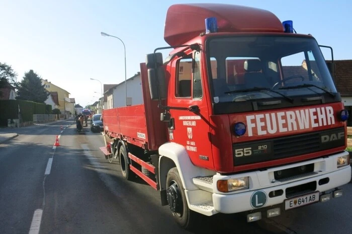 Mit zehn Mann und drei Fahrzeugen war die Feuerwehr in der sommerlichen Hitze im Einsatz.