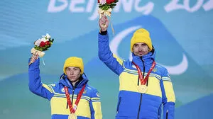 Oksana Shyshkova mit ihrem Guide Andriy Marchenko