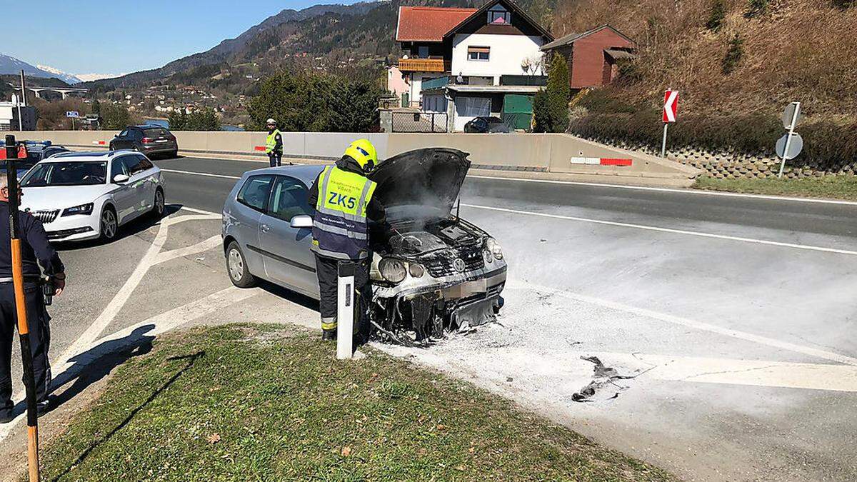 Die Hauptfeuerwache Villach führte noch Nachlöscharbeiten durch