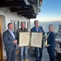 100 Jahre Sattleggers Alpenhof: Josef Brandner, Thomas Sattlegger, Jürgen Mandl und Elke Basler 