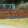 PENSACOLA, FLORIDA - DECEMBER 06: A general view of the atmosphere at the Pensacola Naval Air Station following a shooting on December 06, 2019 in Pensacola, Florida. The second shooting on a U.S. Naval Base in a week has left three dead plus the suspect and seven people wounded.   Josh Brasted/Getty Images/AFP