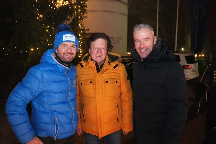 Touristiker Daniel Ramsbacher mit Vizebürgermeister Willi Koch und Moderator Joschi Peharz.
