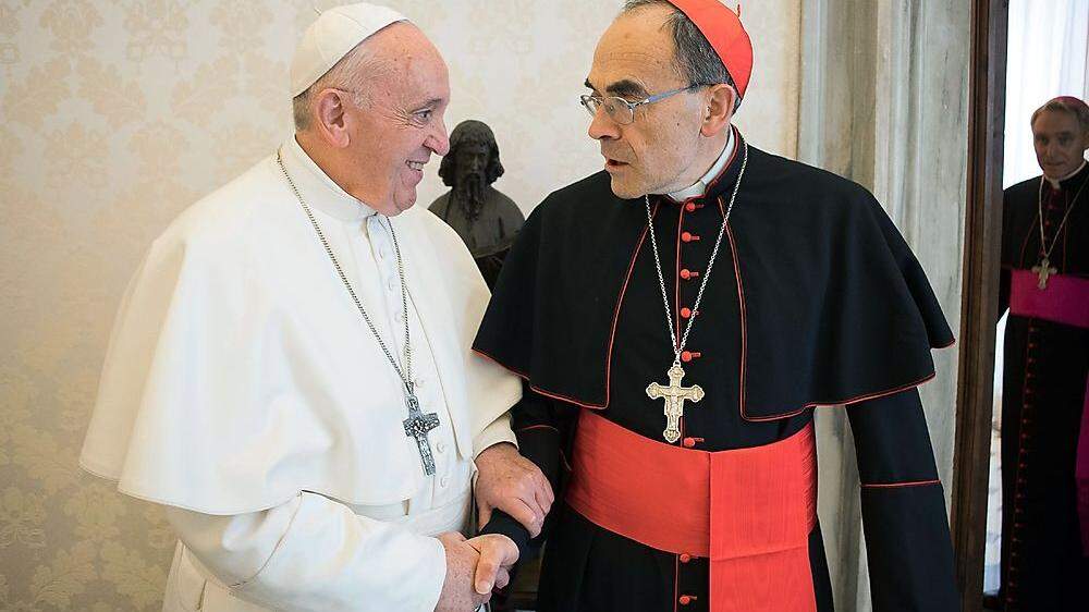 Der Papst mit Kardinal Philippe Barbarin