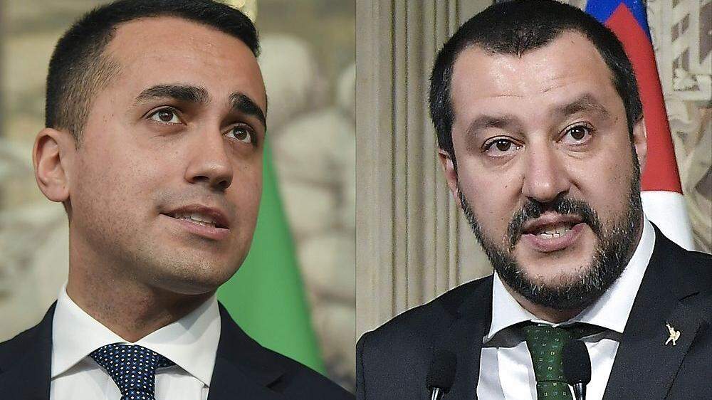 Das neue Power-Duo der Politik in Rom: Matteo Salvini von der fremdenfeindlichen Partei Lega und Luigi Di Maio (links) von der populistischen Fünf-Sterne-Bewegung 