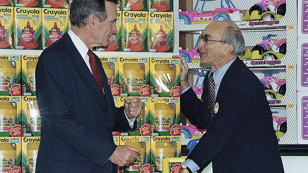 1992 war die Spiele-Welt noch in Ordnung: George Bush sen. und Charles Lazarus