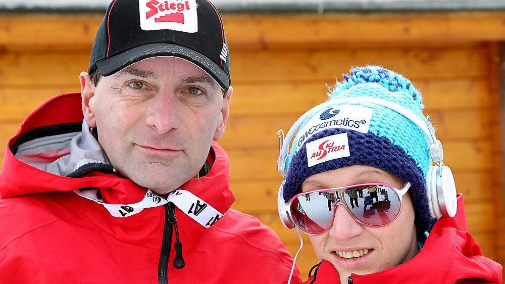 Harald Rodlauer mit Daniela Iraschko-Stolz