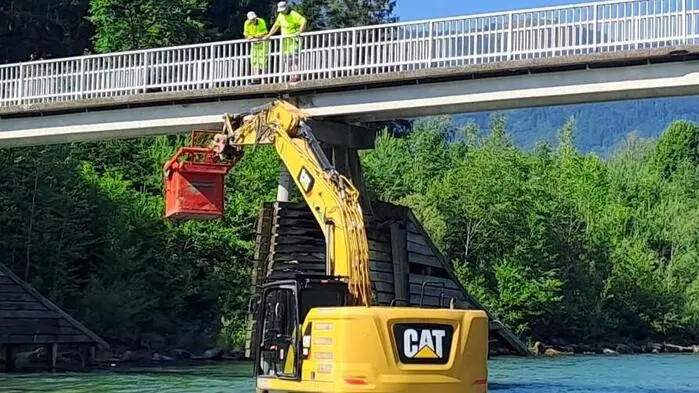 Die Brücke für Fußgänger und Radfahrer wurde im Juli gesperrt