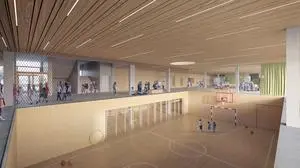 Rundum einsichtig: Der neue Turnsaal der VS Puntigam