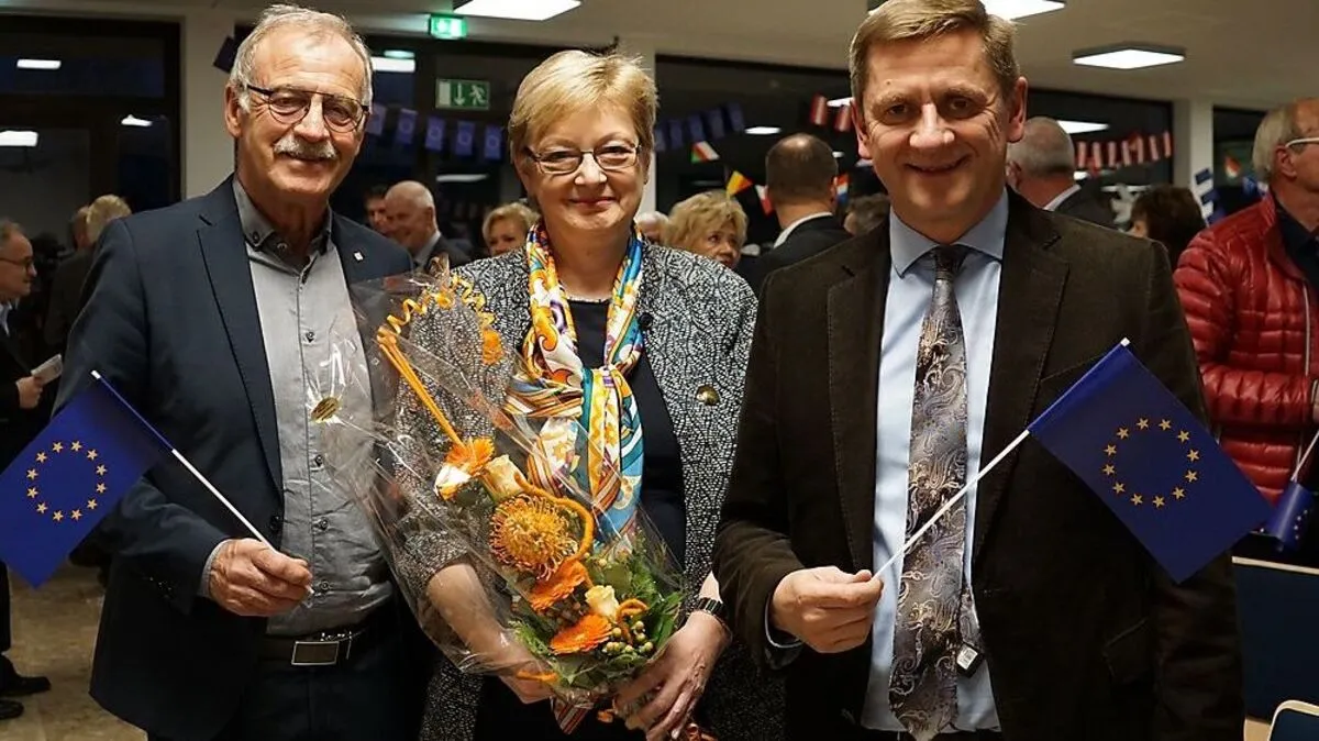 Maximilian Jäger, Eva Tomaschek und Kurt Wallner beim Jubiläum